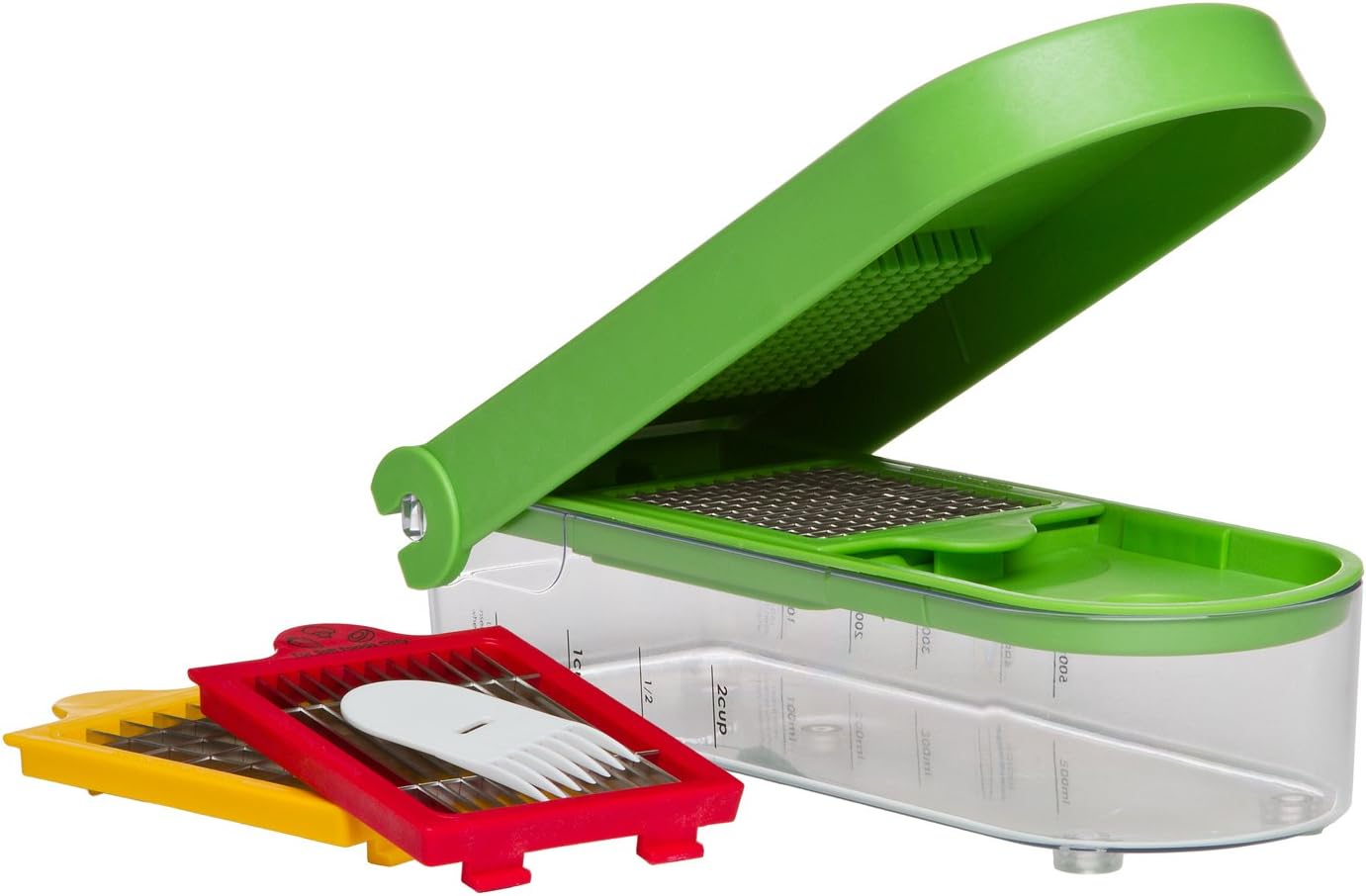 PrepWorks 3-Blade Dice & Slice Chopper – Multi-Function Vegetable and Fruit Cutter, Easy to Use, Stainless Steel Blades, BPA-Free
