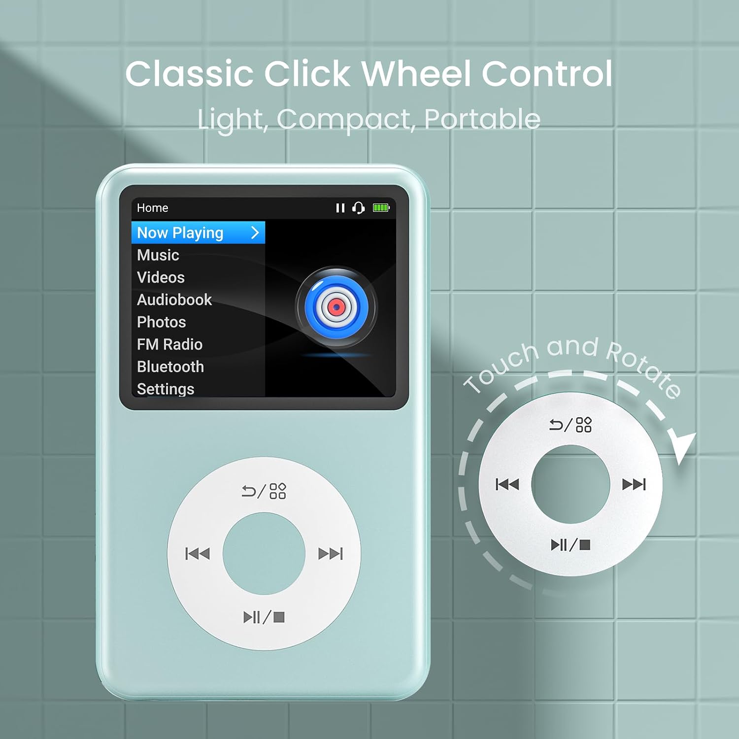 MP3 Player with Bluetooth 128GB Portable Music Digital Players Supports Playlist Audiobook Video Nice Gadget for Kids Black