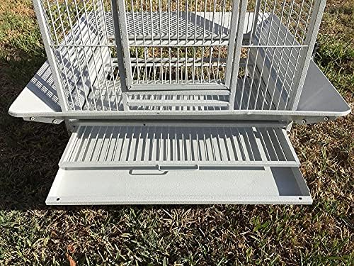 Extra Large Wrought Iron Open/Close Play Top Bird Parrot Cage, Include Metal Seed Guard Solid Metal Feeder Nest Doors Overall Dimensions: 35.25" Wx29.5"x62"H(with Seed Skirt)