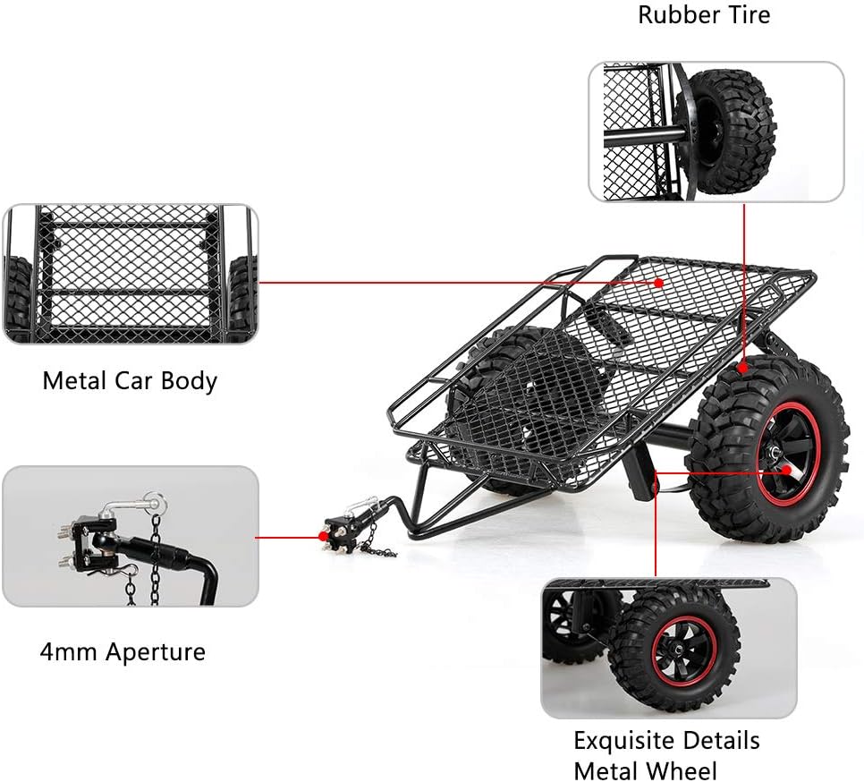 GoolRC Trailer Car Hopper Trail for 1/10 Traxxas HSP Redcat RC4WD Tamiya Axial SCX10 D90 HPI RC Crawler Car DIY