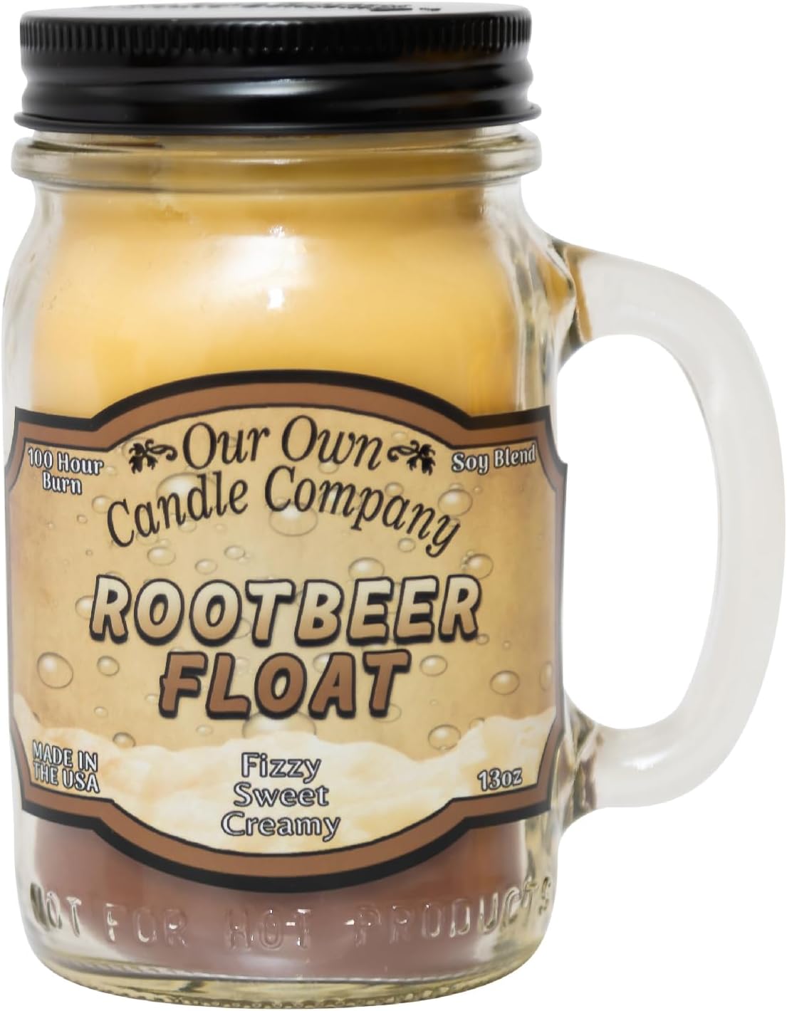 Balsam Pine Scented Mason Jar Candle, Our Own Candle Company, 13 oz | Clean, fresh Balsam-pine-tree scent; soy blend wax; lead-free wick with patented straightener; long lasting