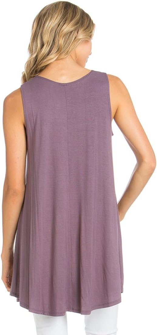 Women's Rayon Span Tank Top Tunic-Solid