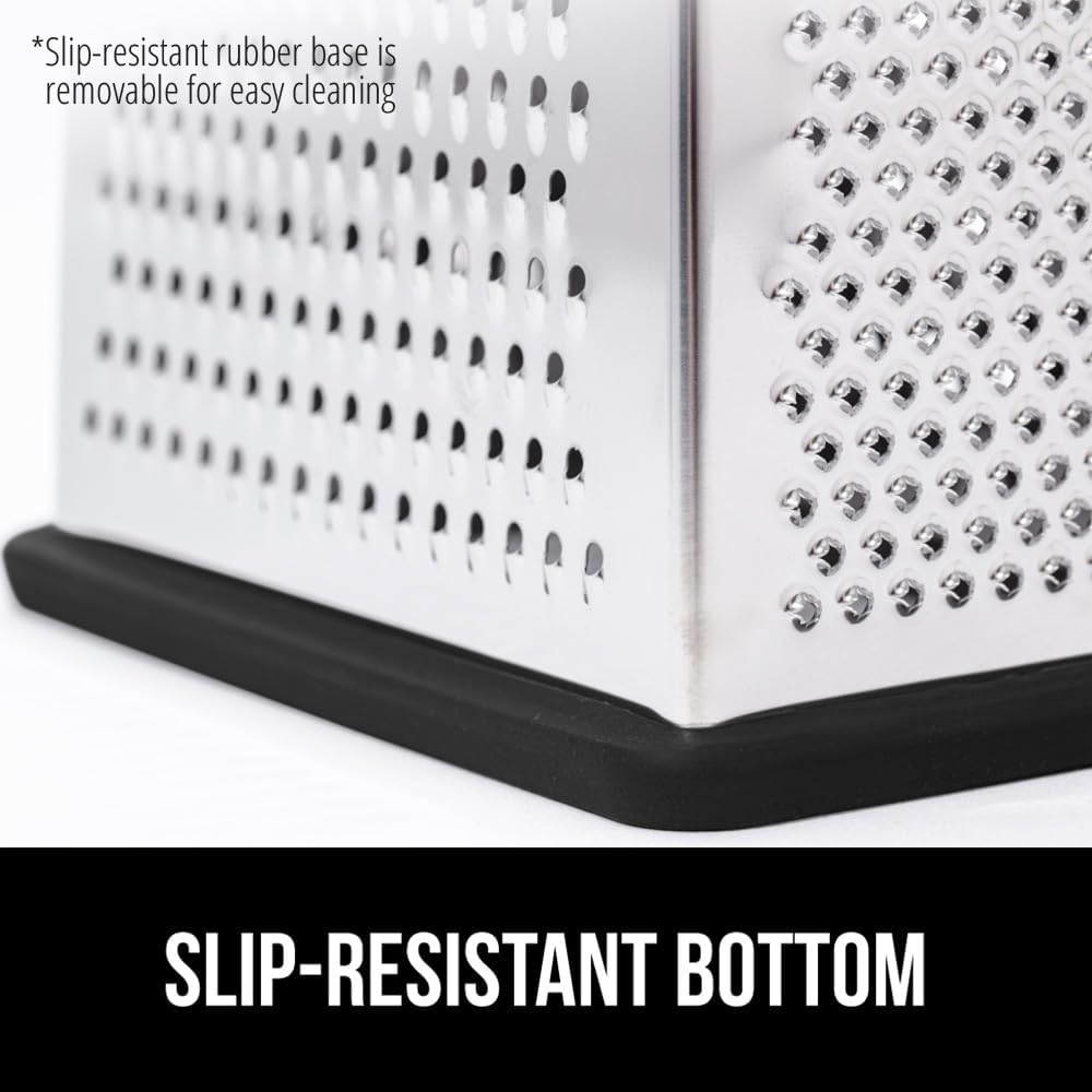 GORILLA GRIP® XL 4-Sided Stainless Steel BPA-Free Cheese Grater, Black