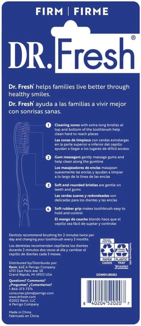 Dr. Fresh 6 Pack Firm Toothbrushes