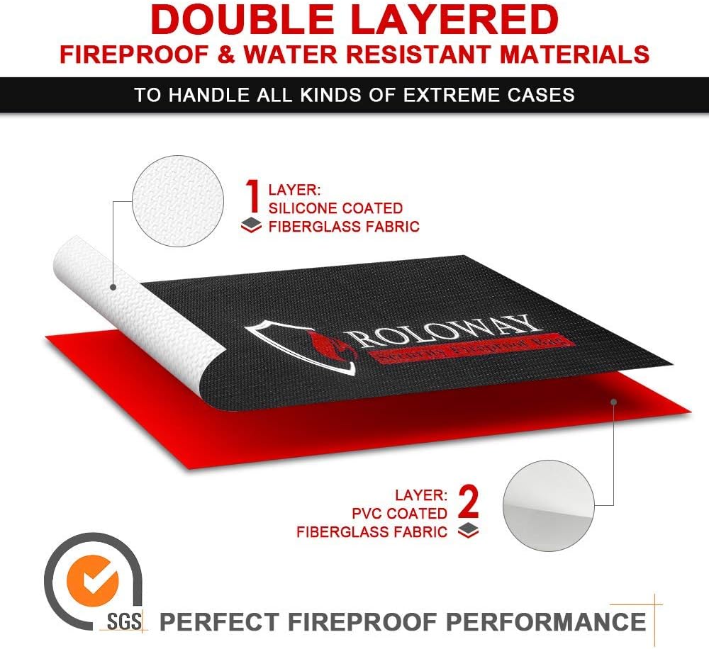 Large (17 x 12 x 5.8 inches) Fireproof Bag, Water Resistant Fireproof Document Bag Safe for Money, Documents and Valuables Storage