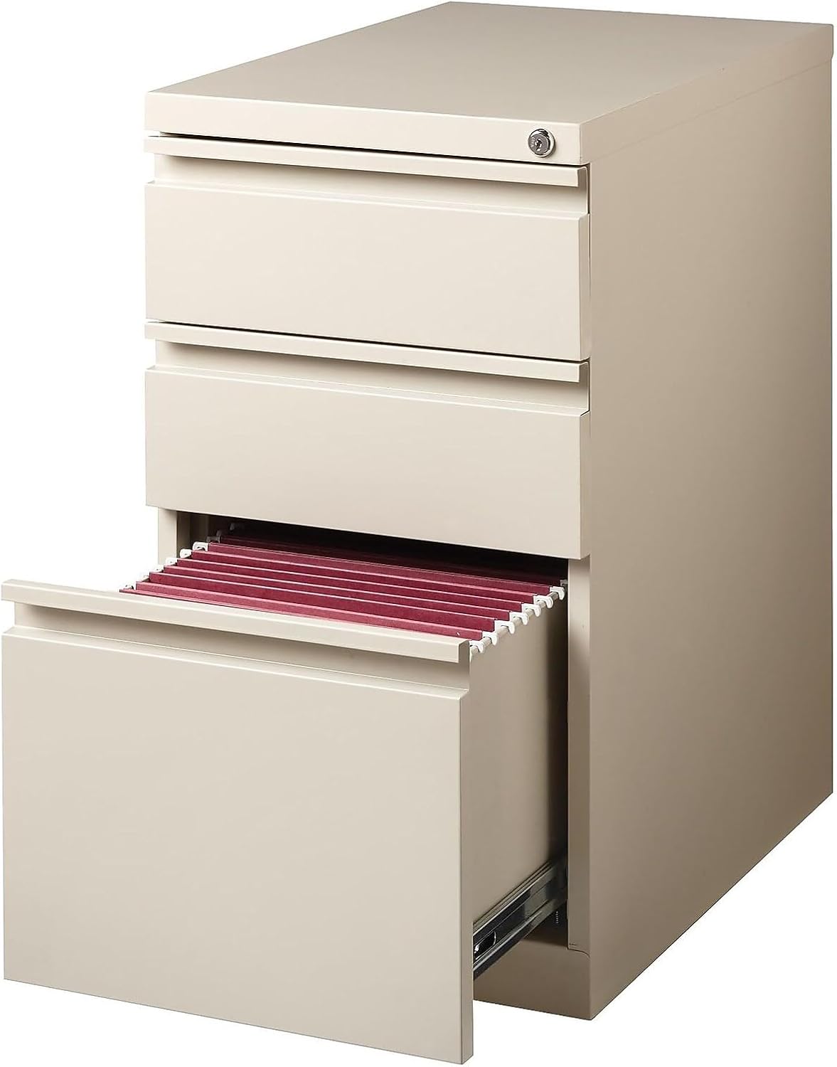 Staples 3-Drawer Vertical File Cabinet, Letter Size Documents, Lockable, 19.88" D x 15" W x 27.75" H, Black