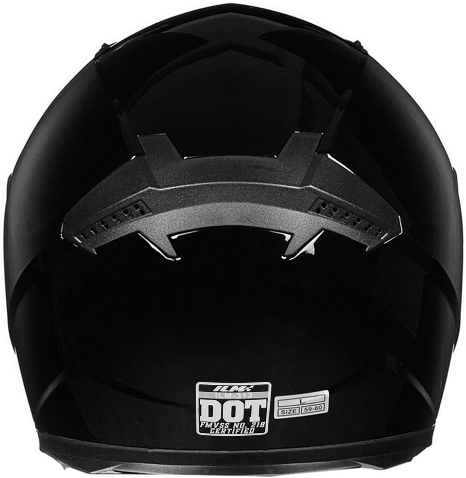 ILM Full Face Motorcycle Street Bike Helmet with Removable Winter Neck Scarf + 2 Visors DOT Model ILM-313