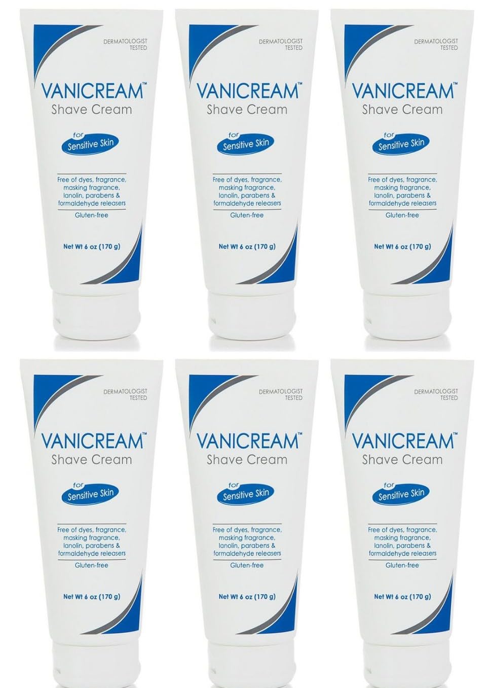 Vanicream Shave Cream For Sensitive Skin 6 oz (Pack of 6)