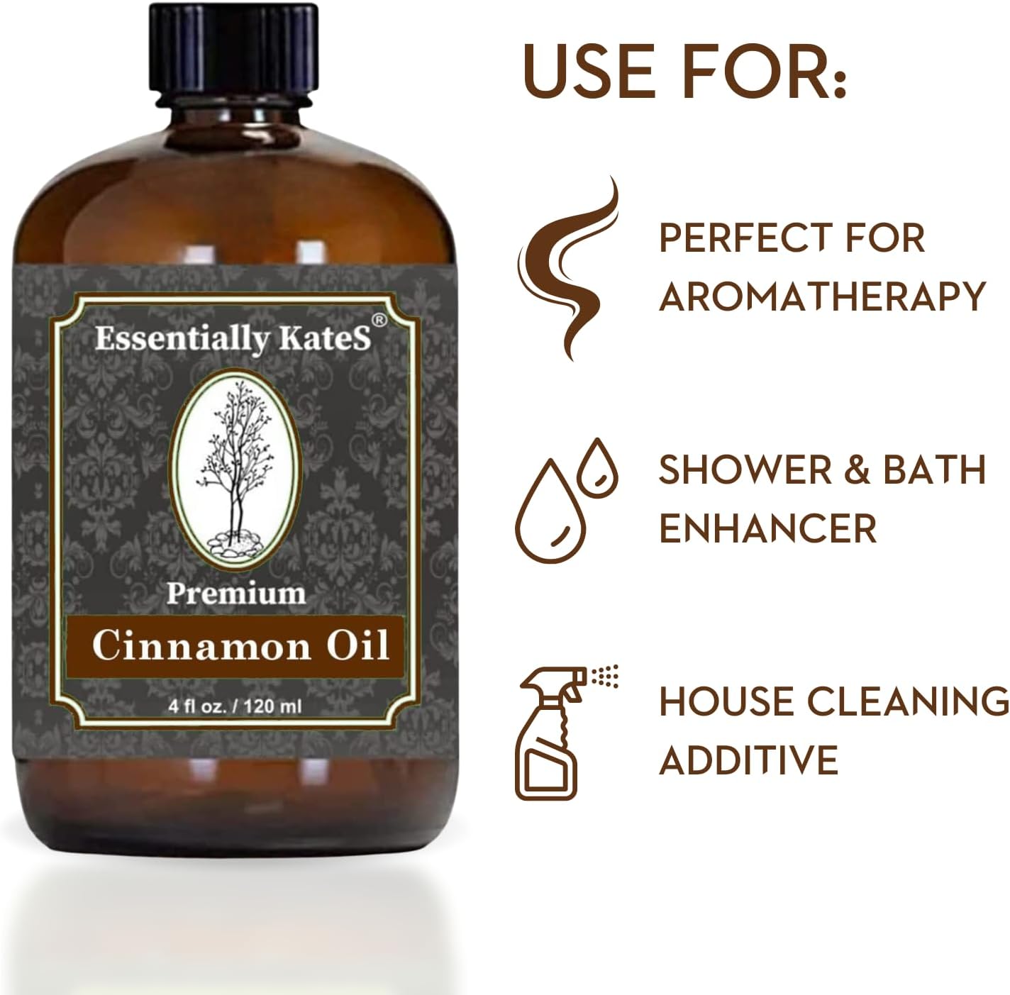 Peppermint Essential Oil 4 oz. with Huge Glass Bottle, Glass Dropper, and Sprayer. Detailed User's Guide E-Book. Skin Care, Garden Care, and Hair Care.
