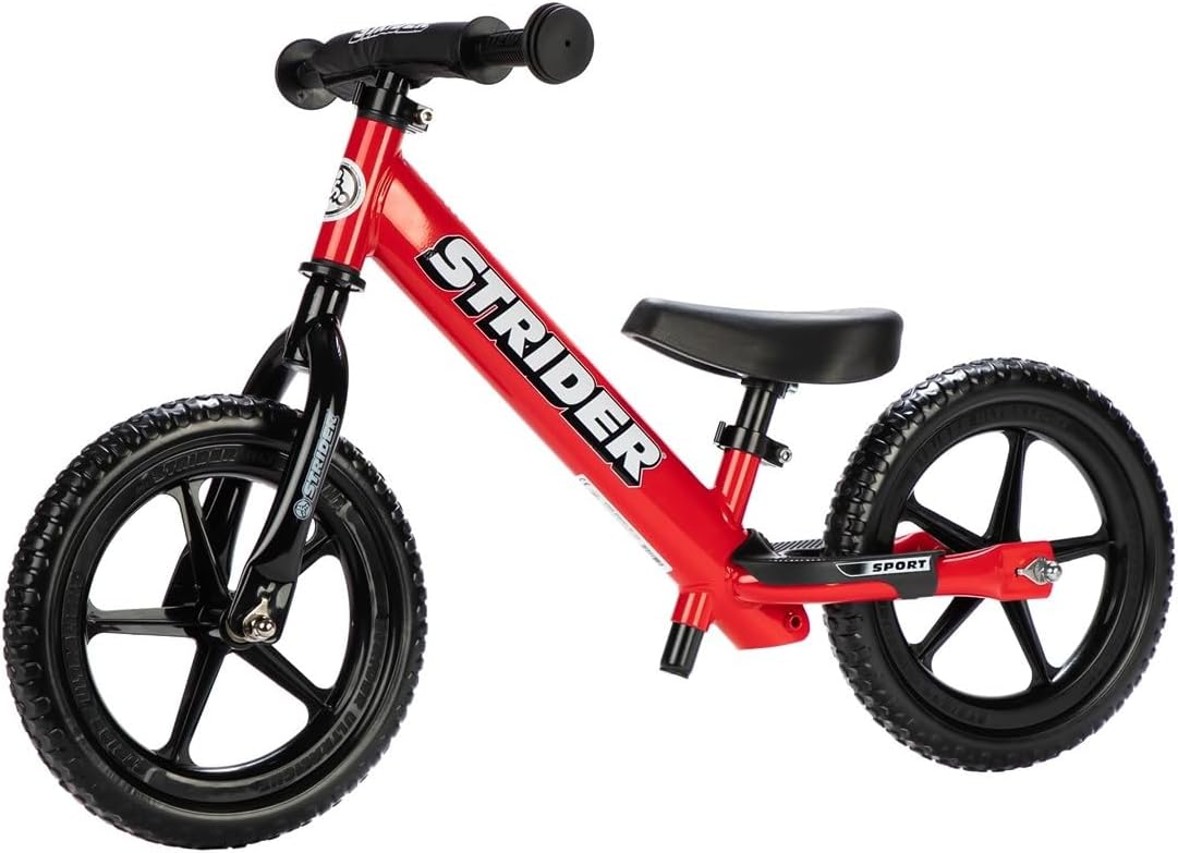 Strider 12 Sport Bike, Pink - No Pedal Balance Bicycle for Kids 1 to 4 Years - Includes Safety Pad, Padded Seat, Mini Grips, Flat-Free Tires -Easy Assembly, Tool-Free Adjustments | No-Pedal Balance Bike for Toddlers, Safety Pad, Adjustable Seat and Handl…