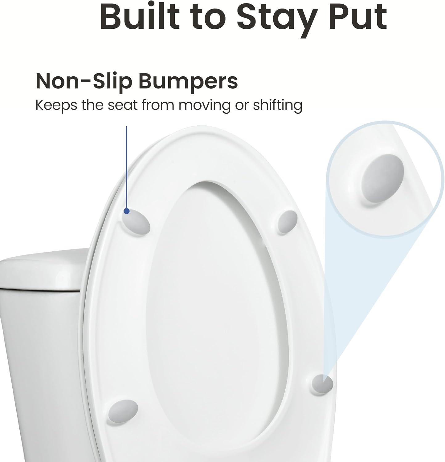 LUXE TS1008E Slow Close Elongated Comfort Fit Toilet Seat, White