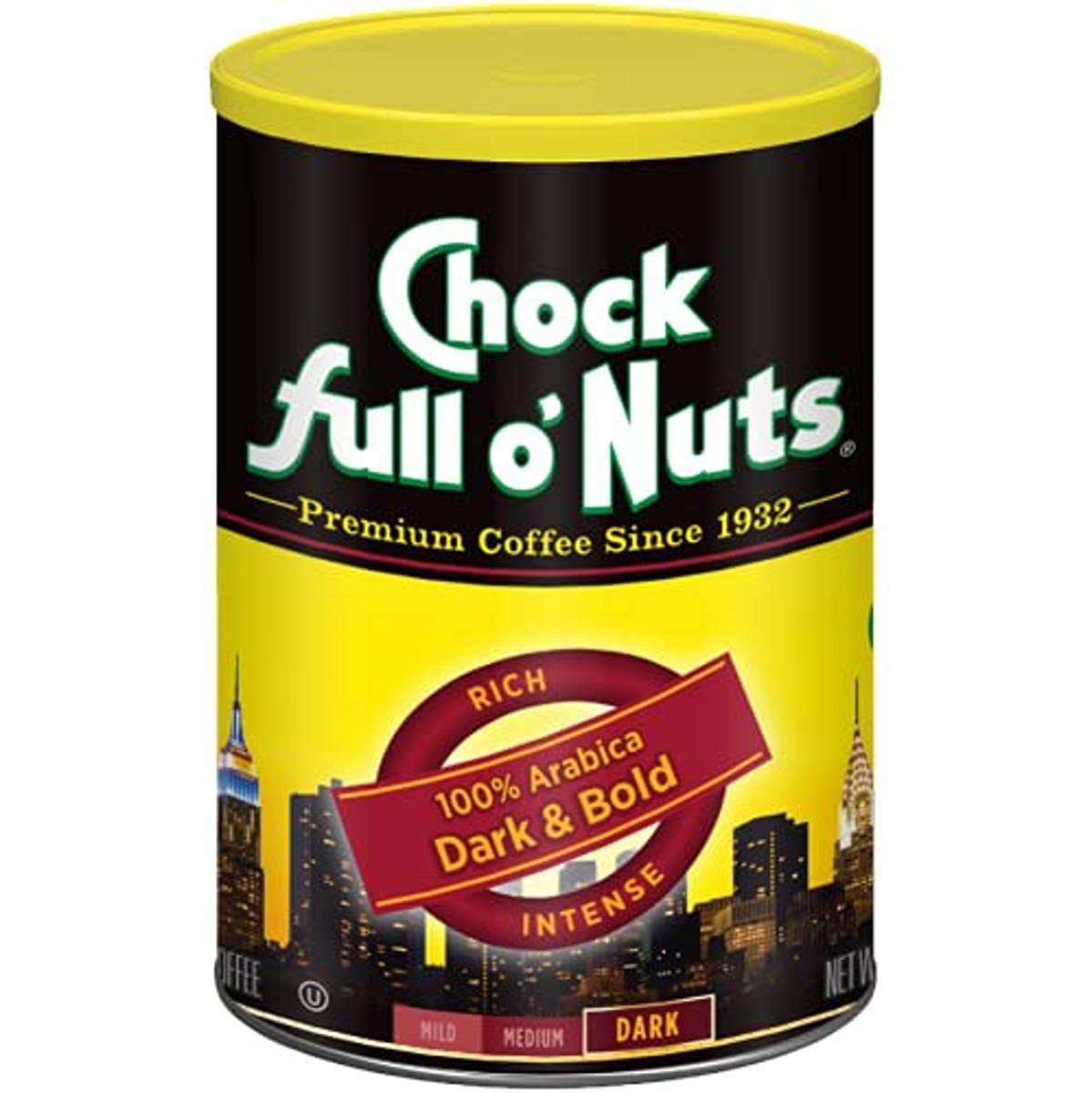 Chock Full o' Nuts French Roast Ground Coffee – Premium Beans in Recyclable Steel Can – Rich Flavor & Aroma, Dark Roast – Perfect for Drip, Pour-Over, Percolator – 26 Oz Can