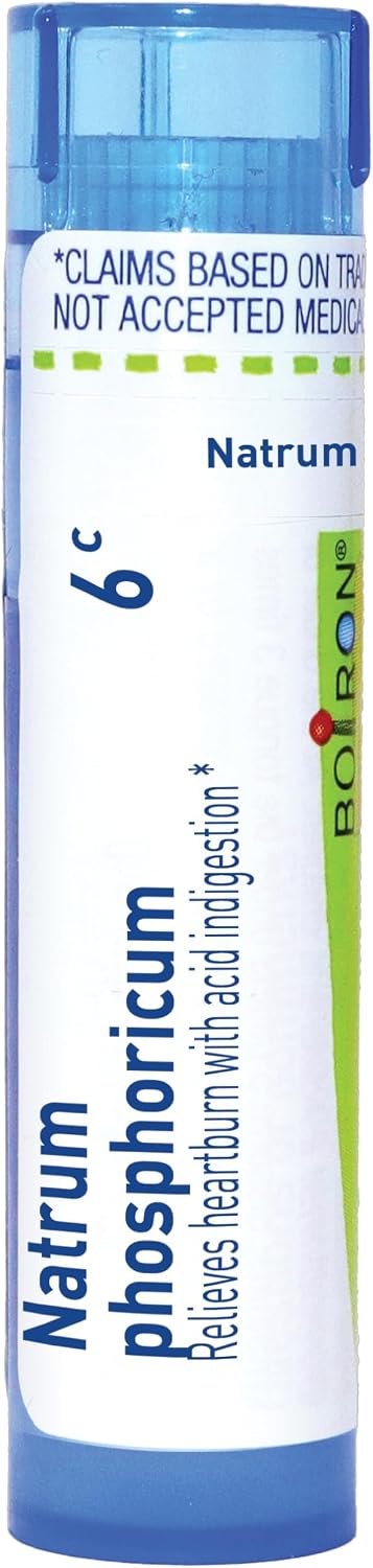 Boiron Natrum Phosphoricum 6C for Heartburn with Acid Indigestion - 80 Pellets | Single-medicine homeopathic pellets for Heartburn with acid