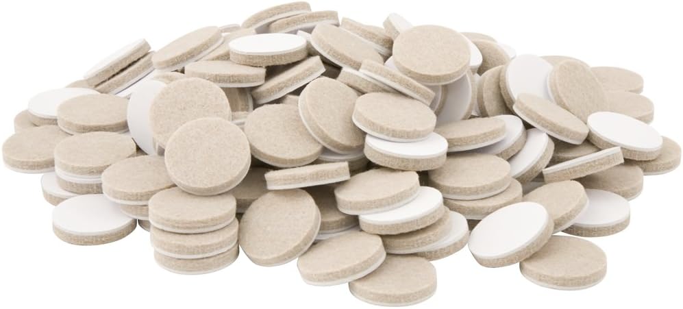 softtouch 1 1/2" Round Heavy Duty Felt Furniture Pads for Hardwood, Brown (24 Pack)