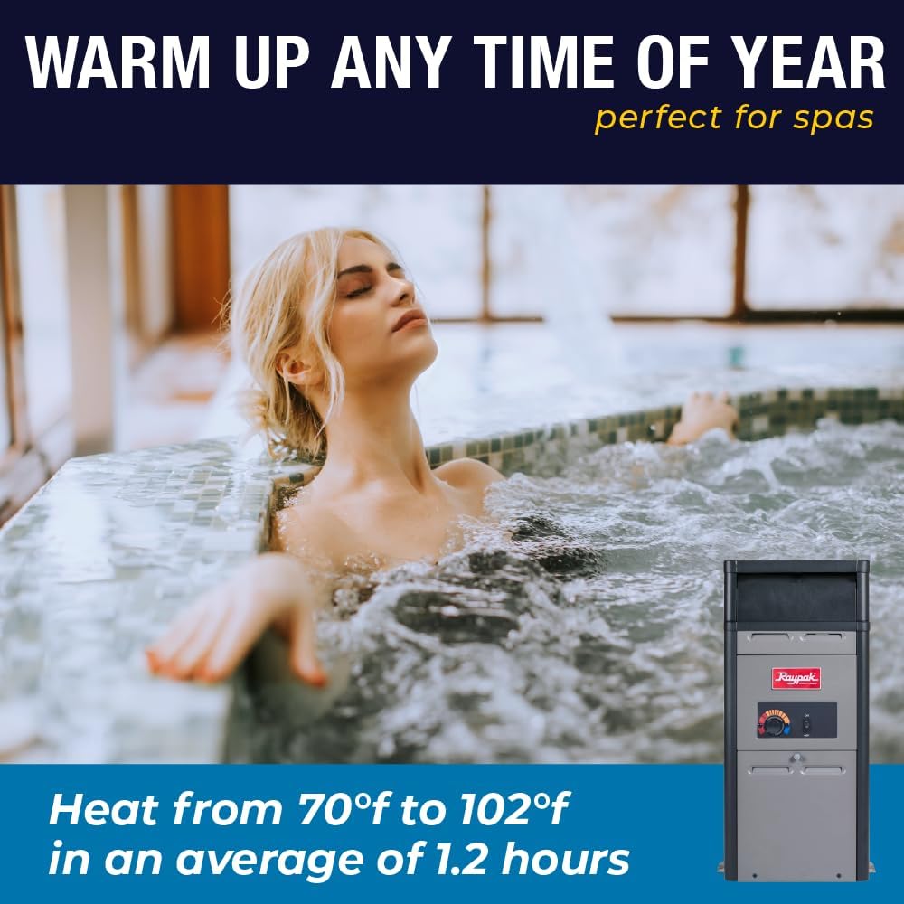 Raypak PR106AENC 105,000 BTU Natural Gas Pool Heater for Above Ground Pool and Spa Elevations 0–4,999 ft (014779)