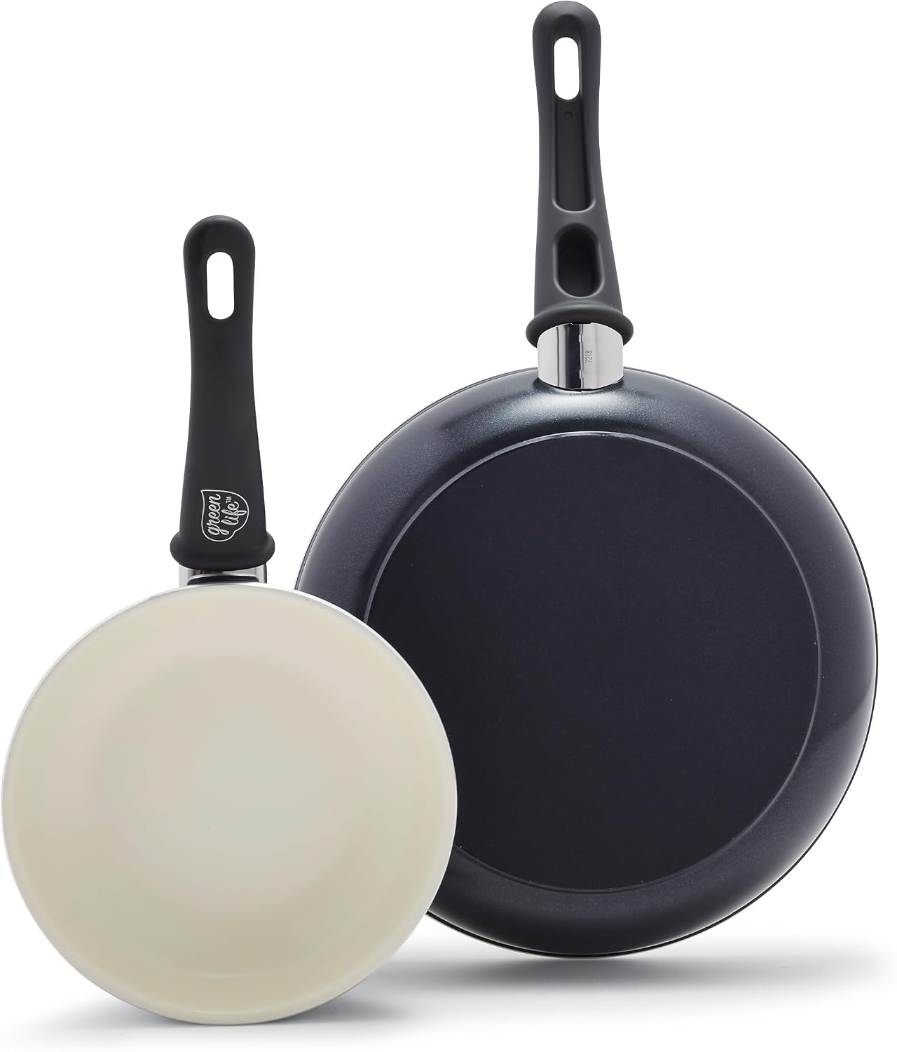 GreenLife 2 Piece (7” & 10”) Ceramic Nonstick Frying Pan Set, Turquoise | PFAS-Free Nonstick Coating, Family Skillet Set, Egg Pan, Omelet Pan, Stay-Cool Handles, Dishwasher & Oven Safe up to 350F