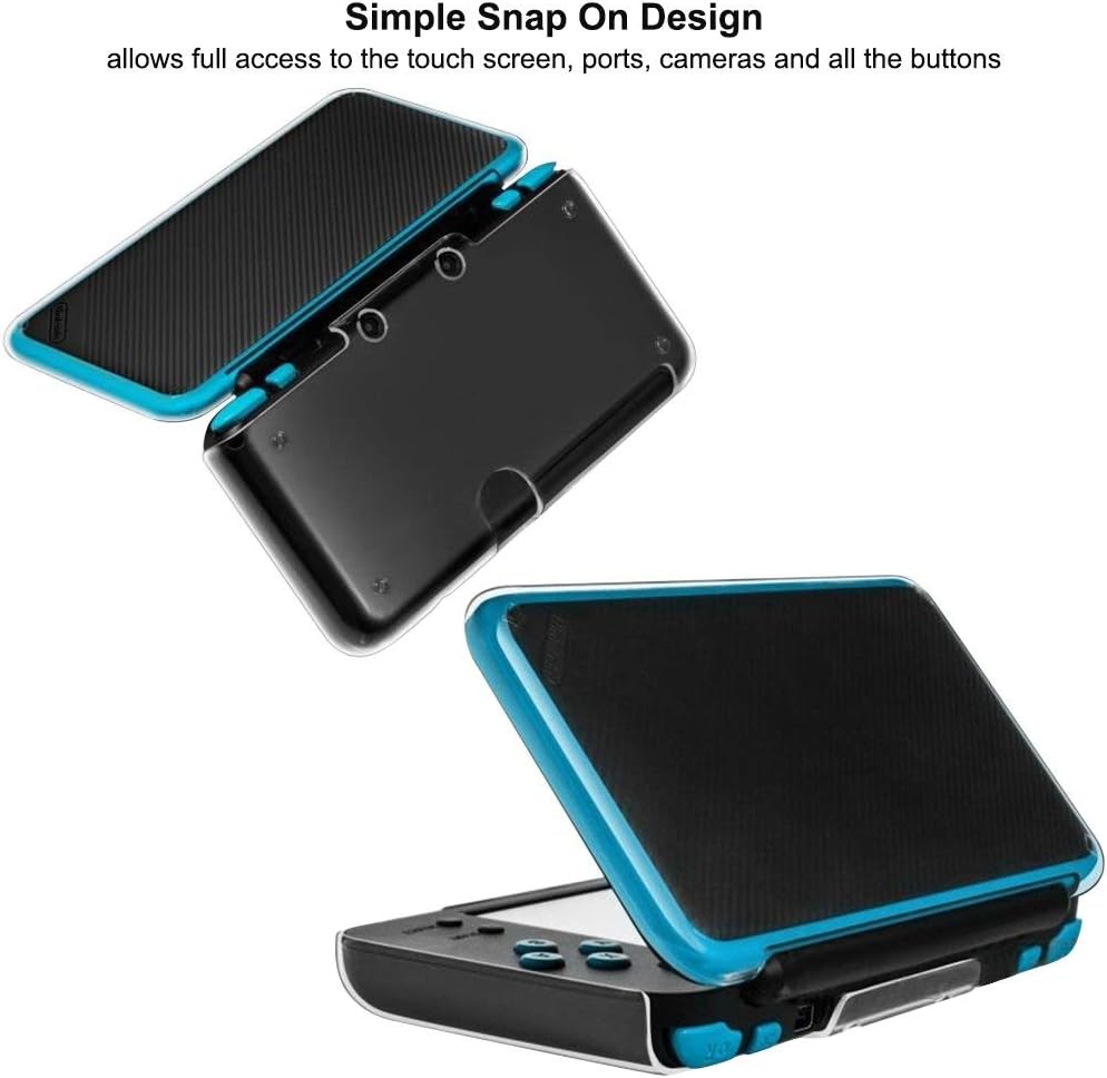 Hard Case Compatible New 2DS XL with 2 Packs Screen Protector, AFUNTA Anti-Scratch Crystal Clear Case