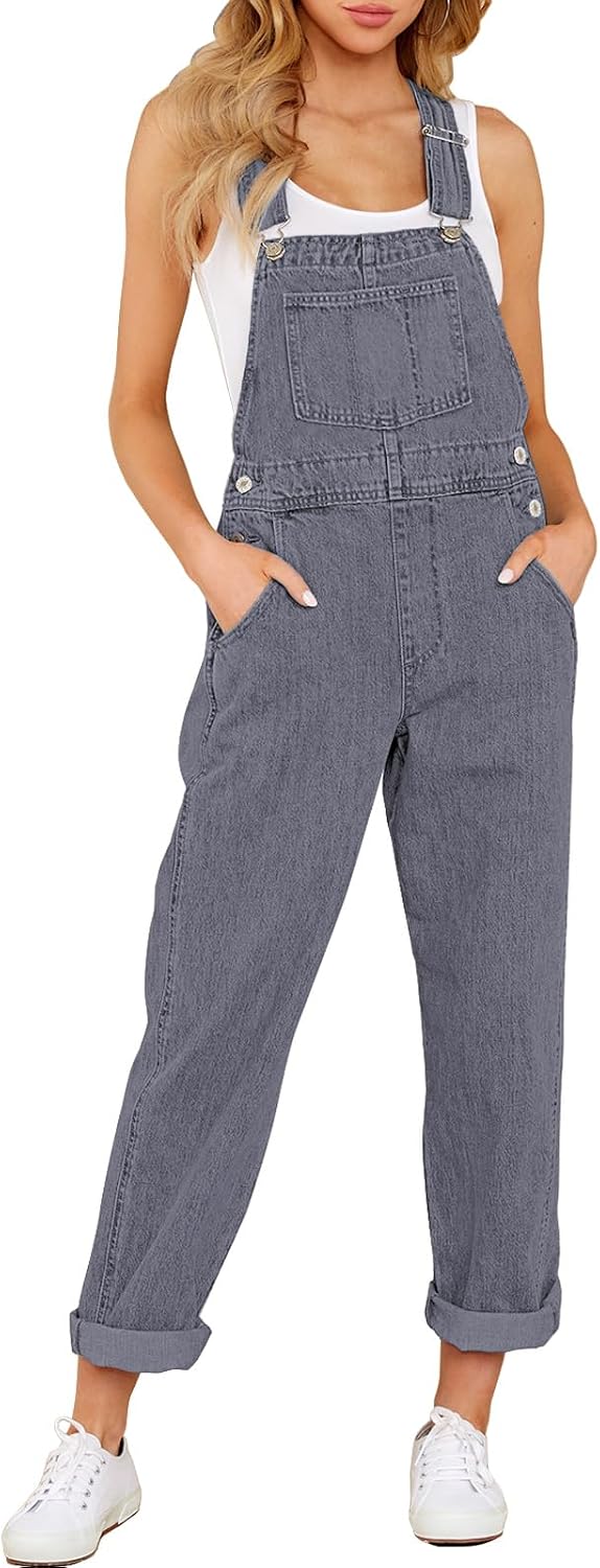 LookbookStore Denim Overalls for Women Dressy Stretch Bib Jean Jumpsuits