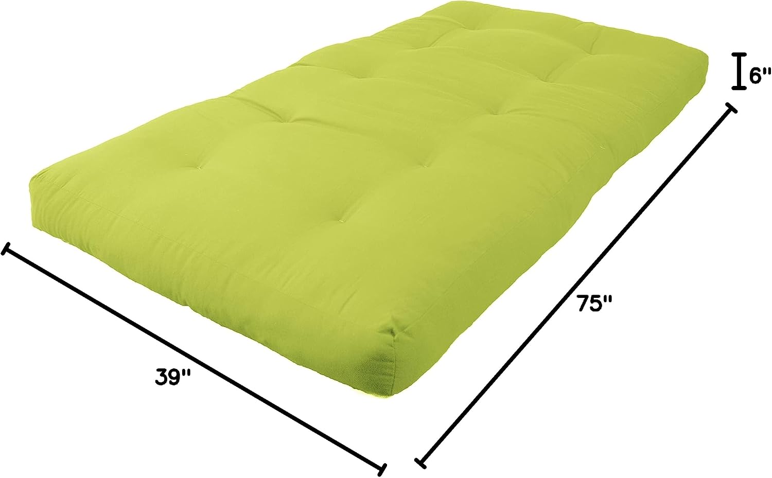 Blazing Needles Renewal 6" Twill Futon Mattress, Queen, Sage