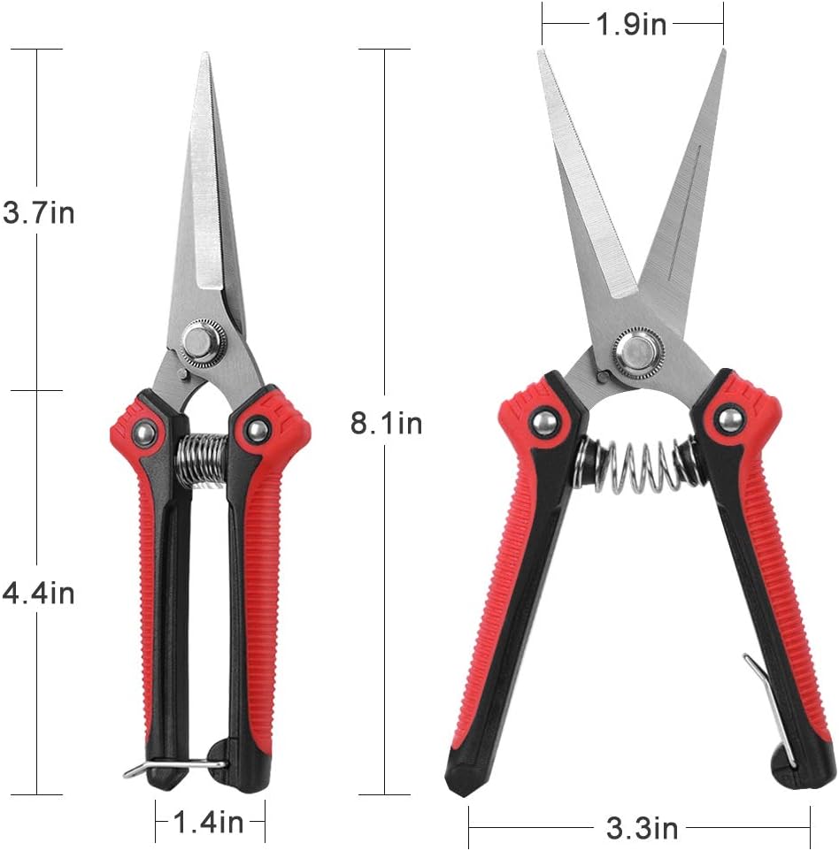 WYF Pruning Scissors, Professional Garden Shears - Straight Stainless Steel Blades - Sharp Gardening Hand Pruner for Garden Harvesting Fruits