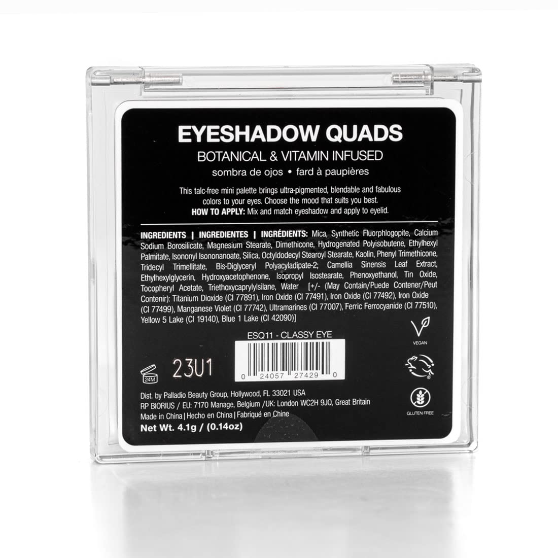 Palladio Eyeshadow Quads, Velvety Pigmented Blendable Matte, Metallic and Shimmer Finishes, Creamy Formula, Four Way Quad Eye Shadow Palette, Talc-Free (Ballerina)