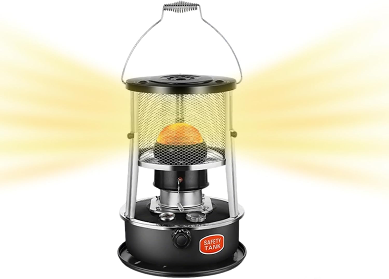 Portable Kerosene Heater 9000 BTU Outdoor/Indoor Kerosene Stove, Non-Electric Heater for Tent Cooking Ice Fishing Home and Survival Emergency, Black