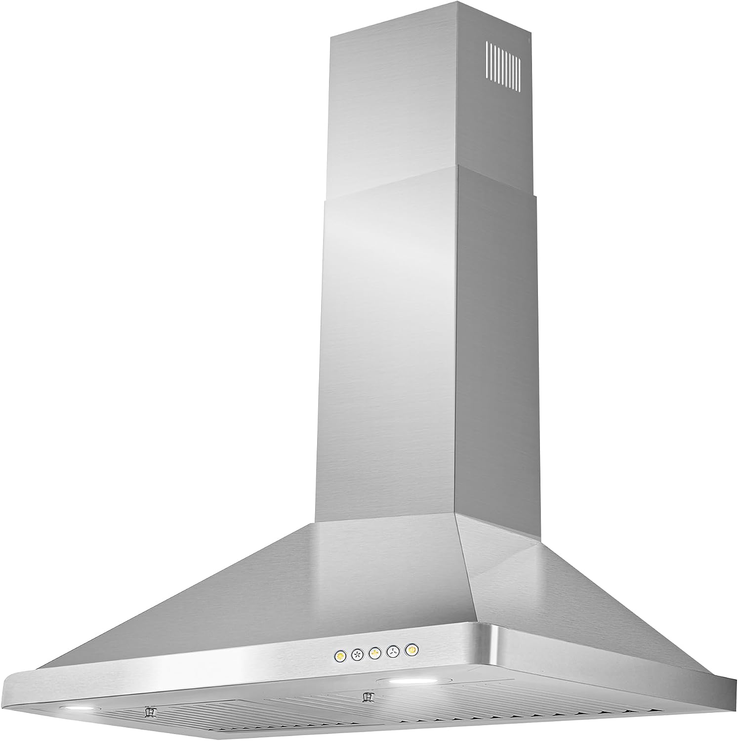 30 in. Vista Coll 380 CFM Ducted Wall Mount Range Hood LED, Stainless Steel | Cosmo COS-63175 Push Button Controls, 3 Fan Speeds