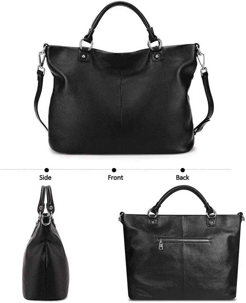 Kattee Genuine Leather Tote Purse for Women, Top Handle Satchel | Soft genuine leather tote with roomy storage and versatile carry for work, shopping, and travel.