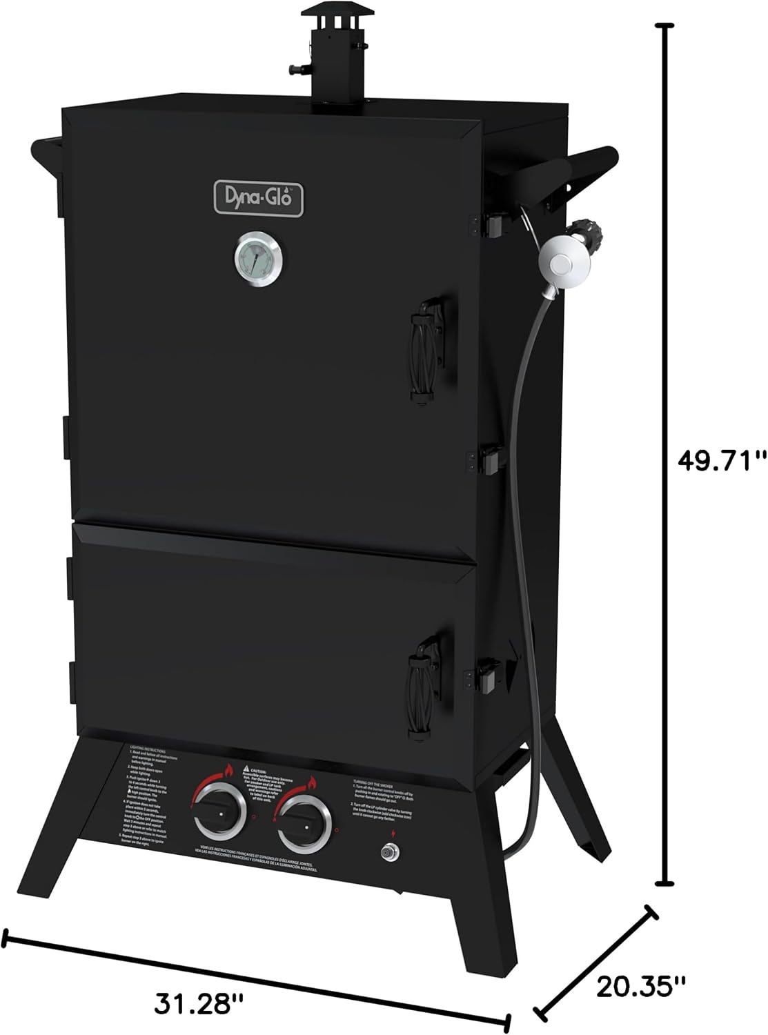 Dyna-Glo DGY784BDP 36" Vertical LP Gas Smoker, Black powder coat