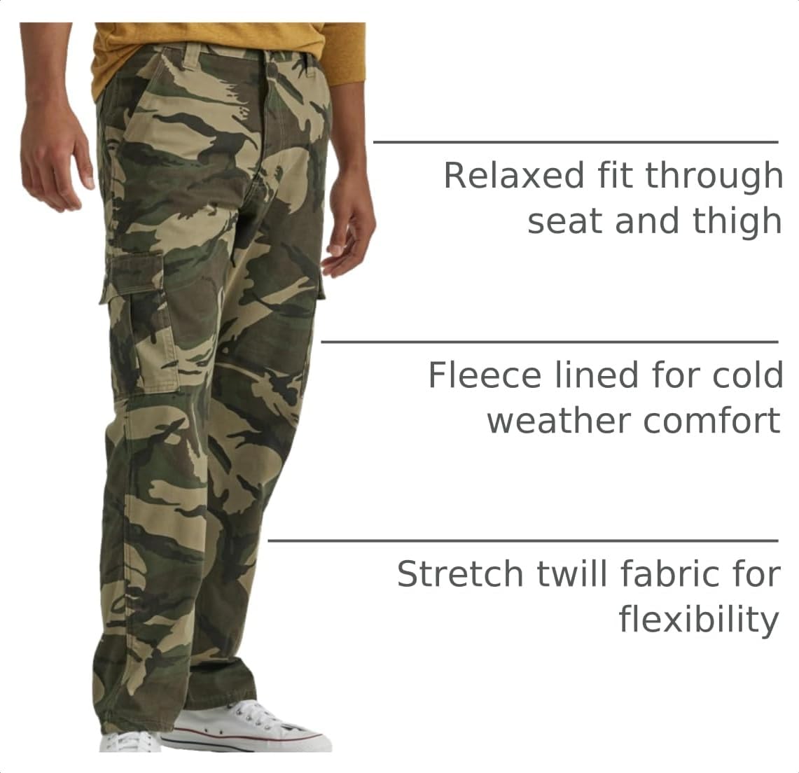 Wrangler Authentics Men's Fleece Lined Cargo Pant