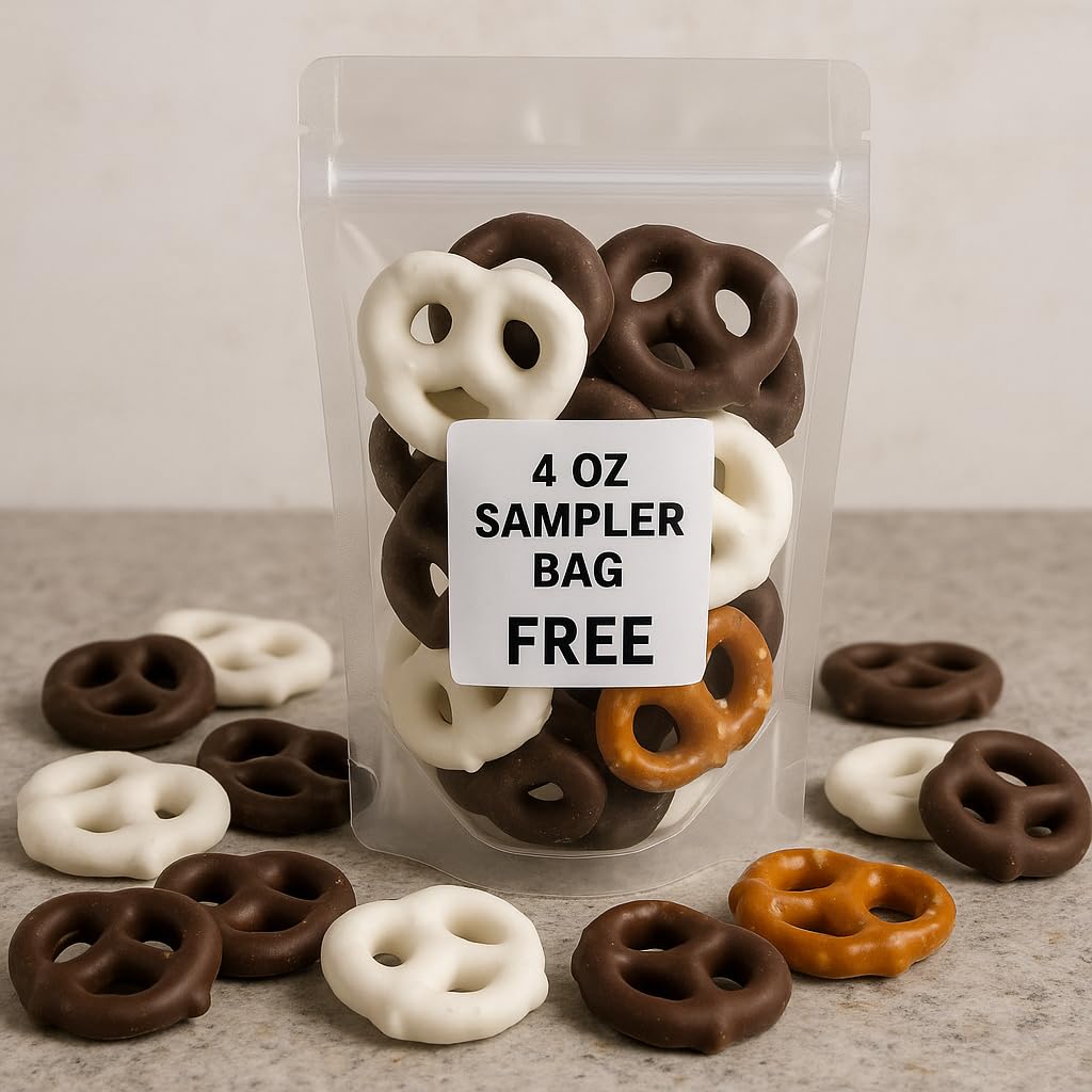 Chocolate Covered Pretzel Rods Gourmet Pretzel Sticks with Rainbow Sprinkles & Assorted Toppings Bulk 50 pack Individually Wrapped Chocolate Covered