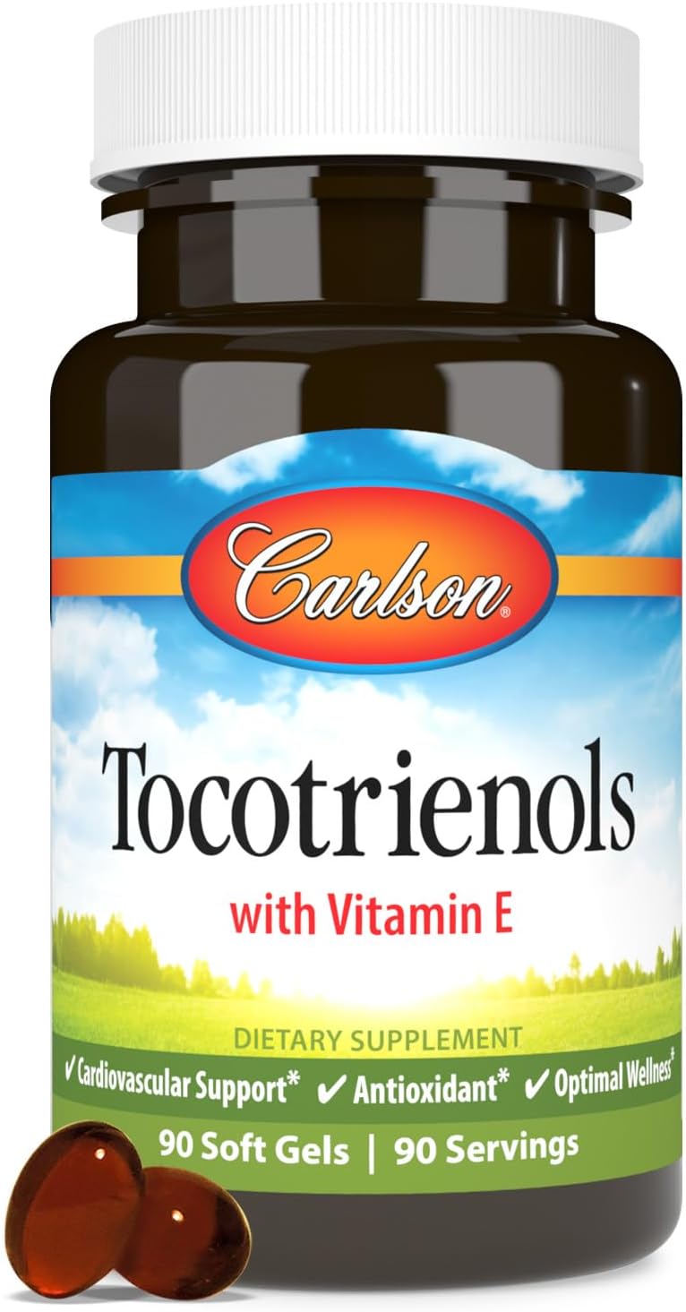 Carlson Tocotrienols, 40 mg, with Natural-Source Vitamin E, 30 Softgels | Gamma; Alpha; Delta; Beta; Sustainably Sourced