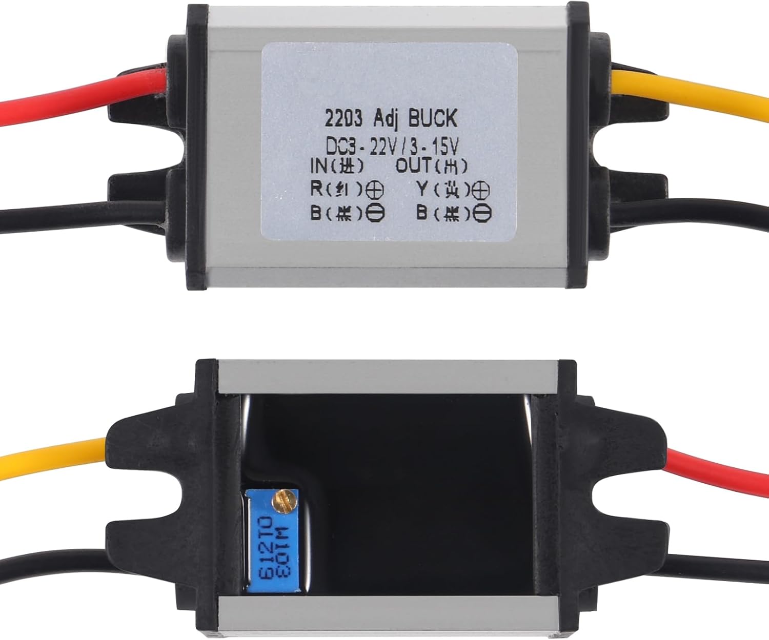 2PCS DC Buck Converter Voltage Regulator DC 8-22V to 3-15V 5V 12V 3A Step-Down Module Waterproof Car Power Converter Compatible with Led Light Car