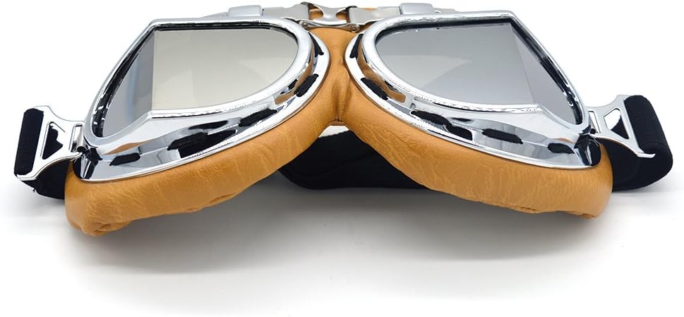 Motorcycle Goggles Anti Fog&Wind&Dust&Sand Aviator Pilot Motocross | Dirt Bike Atv Riding Goggles with Yellow Lens,Fit Over Glasses or Helmet