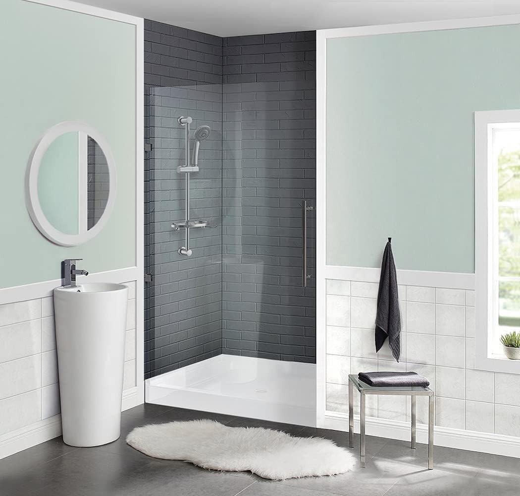 Voltaire 60" x 32" Single-Threshold, Right-Hand Drain, Shower Base in Gray