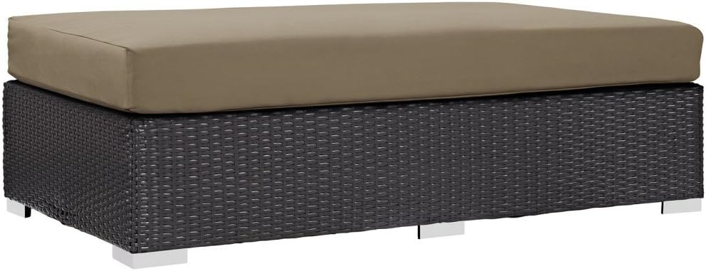 Modway Convene Wicker Rattan Outdoor Patio Loveseat in Espresso White