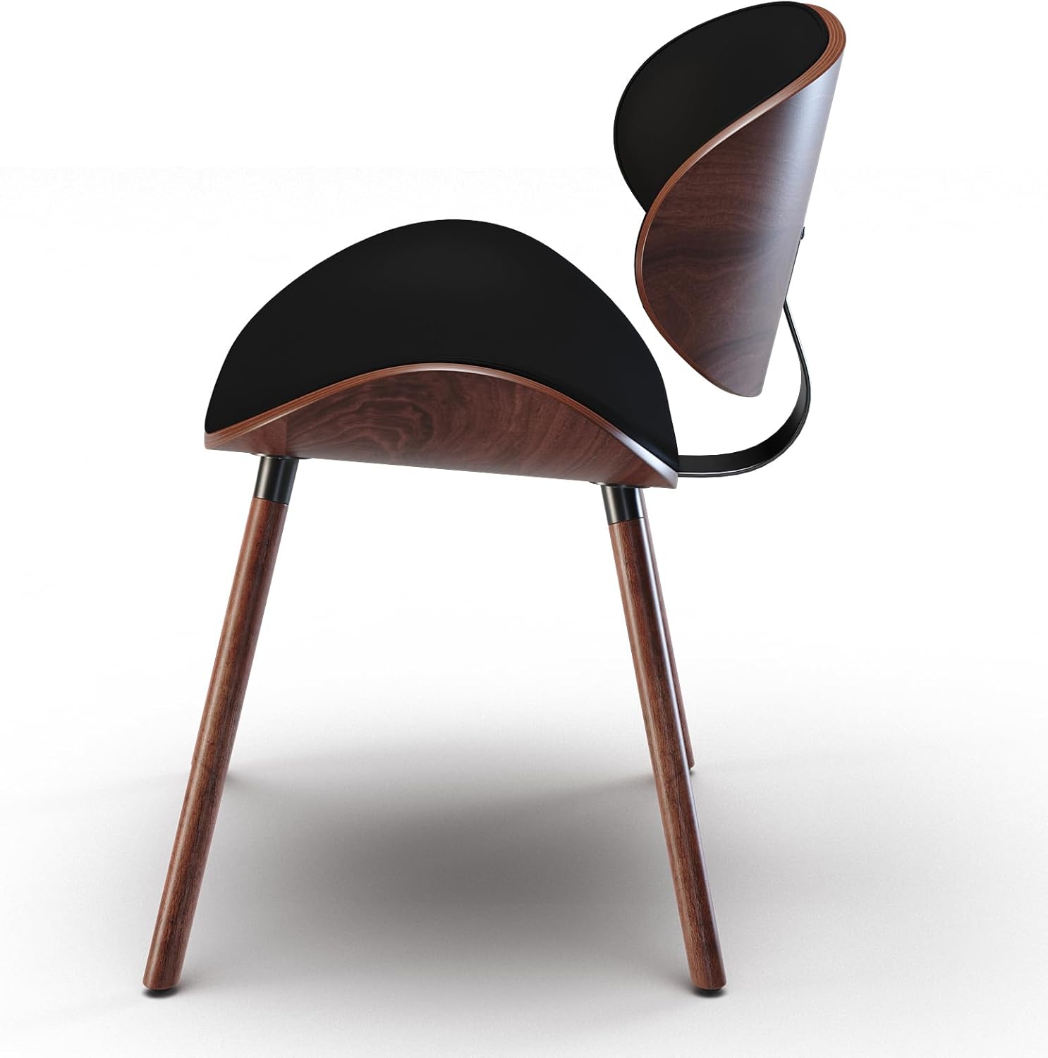 SIMPLIHOME Regina Rattan Mid-Century Modern Arm Dining Chairs in Black