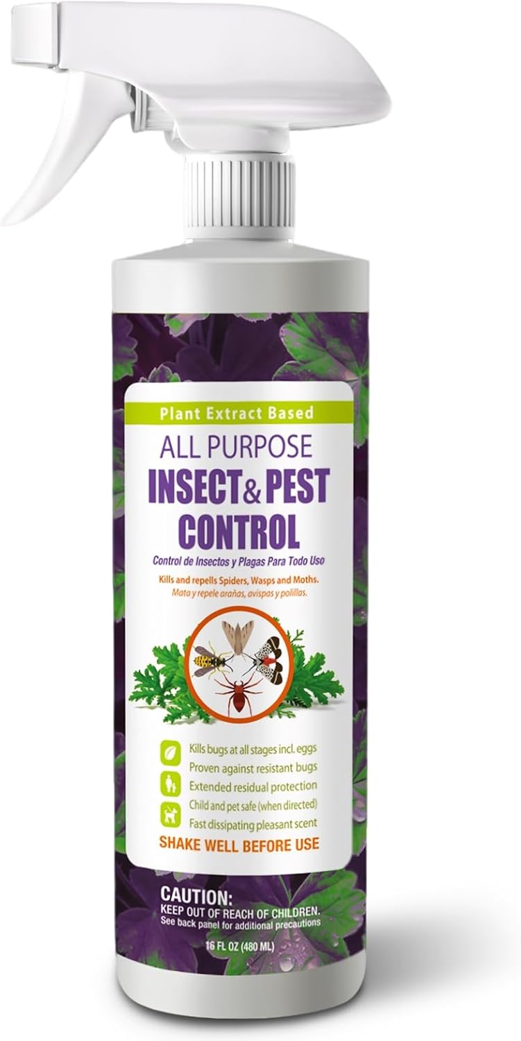 EcoVenger by EcoRaider All Purpose Insect Control 16 oz, Fleas, Fruit Flies, Gnats, Moths, Roaches, Spiders, Fast Kill, Lasting Prevention, Kill Eggs, Plant Extract Based & Non-Toxic, Child & Pet Safe