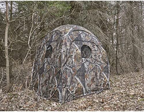 Guide Gear HuntRite Deluxe 4-Panel Spring Steel Hunting Blind; 2 Person Ground Tent for Deer and Turkey Season