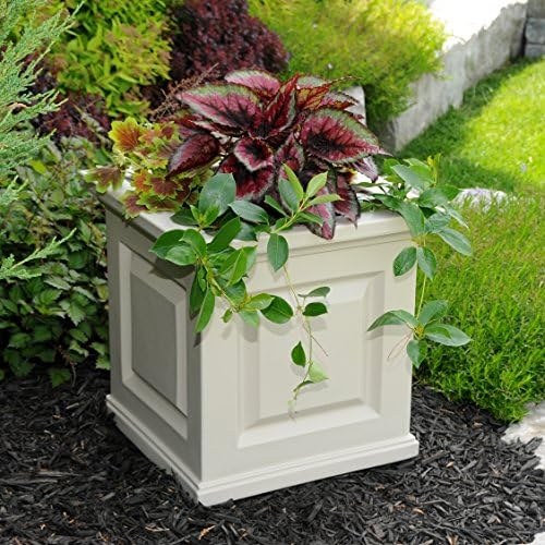 Mayne Nantucket 16in Self-Watering Square Planter, Black | Self-watering, All season, Fade resistant, Double-wall design, 15-year warranty