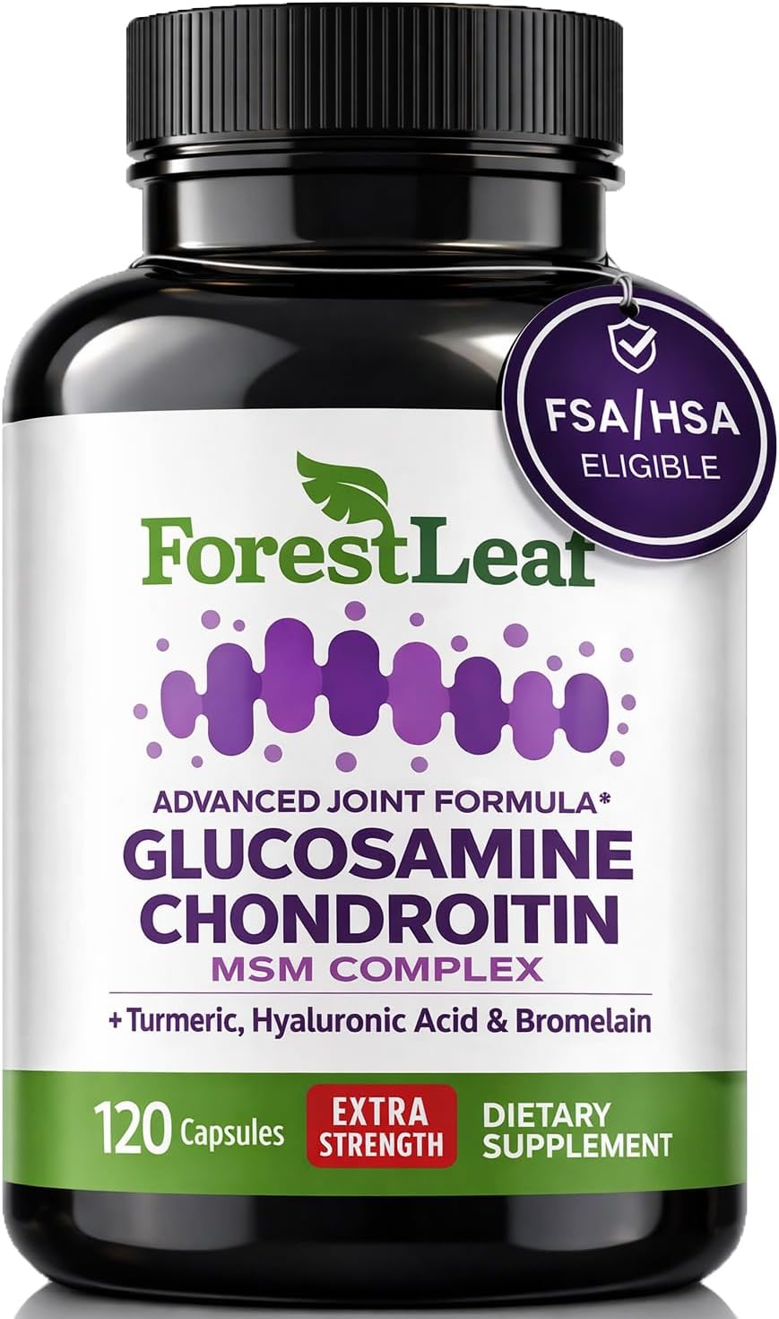 ForestLeaf Glucosamine Chondroitin MSM Joint Supplement Complex - 1200mg - 120 Caps