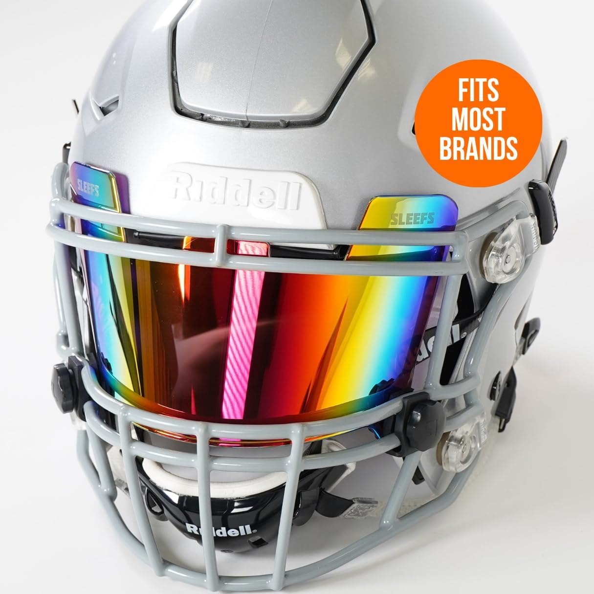 SLEEFS Clear Football Visor for Helmet - Professional Football Visor - Face & Eye Shield - Fits Youth & Adult Helmets - Includes Quick Visor Clips