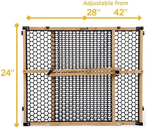 Safety 1st Bamboo Baby Gate for Doorways, No Drill Easy Install, Dog Gates, Fits 28"-42", 24" High, Bamboo and Black