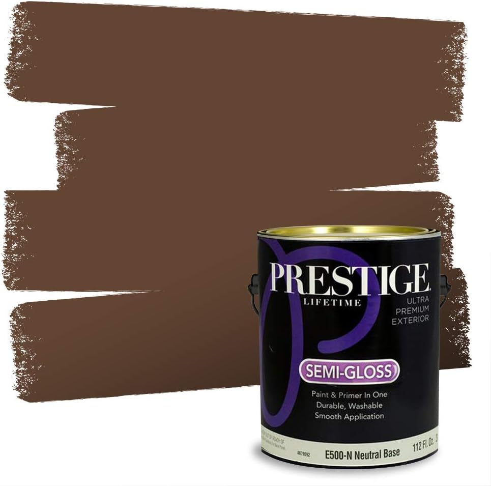 PRESTIGE Paints Exterior Paint and Primer In One, 1-Gallon, Flat, Comparable Match of Sherwin Williams* Sable*