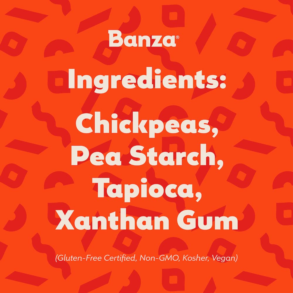 Banza Gluten-Free Chickpea Pasta, Variety Pack 20g Protein | Lower Carb | High Fiber | High Protein | Plant Based Pasta | 8oz (Pack of 6)