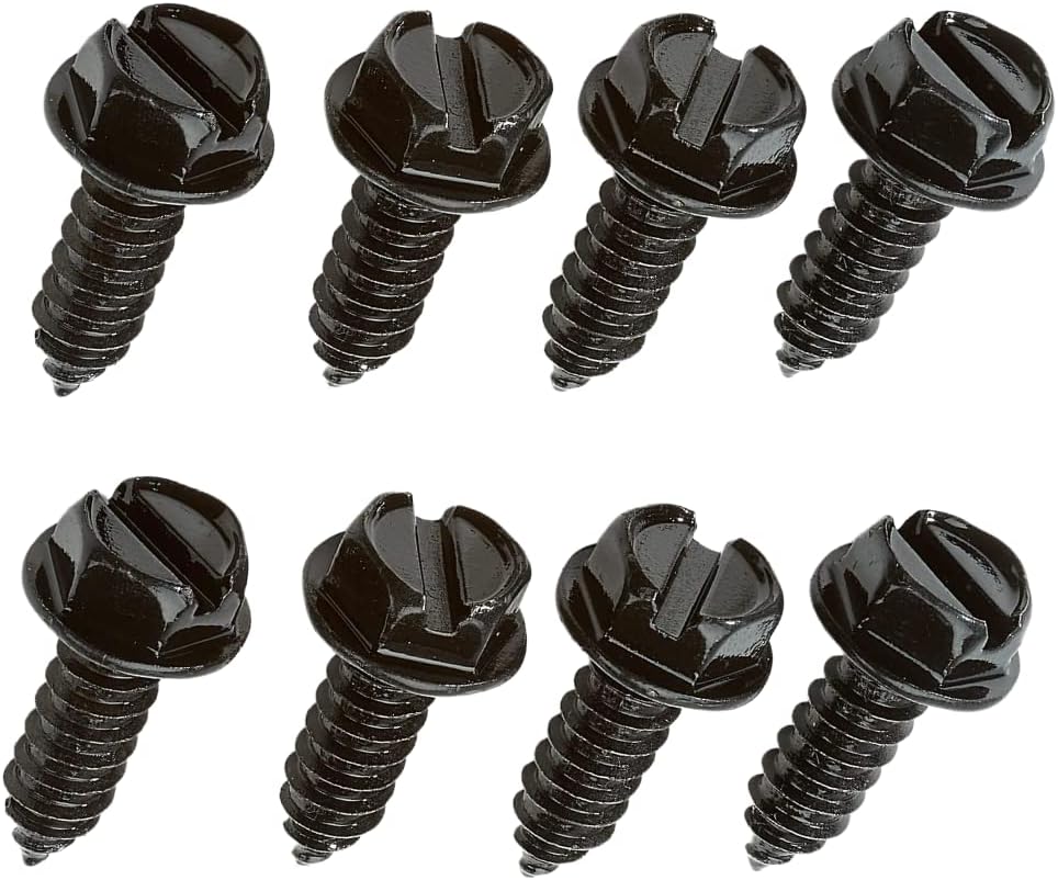 USA Fastener Stainless Steel Screws | Rust Proof, Chrome Locking Screws Set of 4 for License Plate Security to Secure Frames and Covers