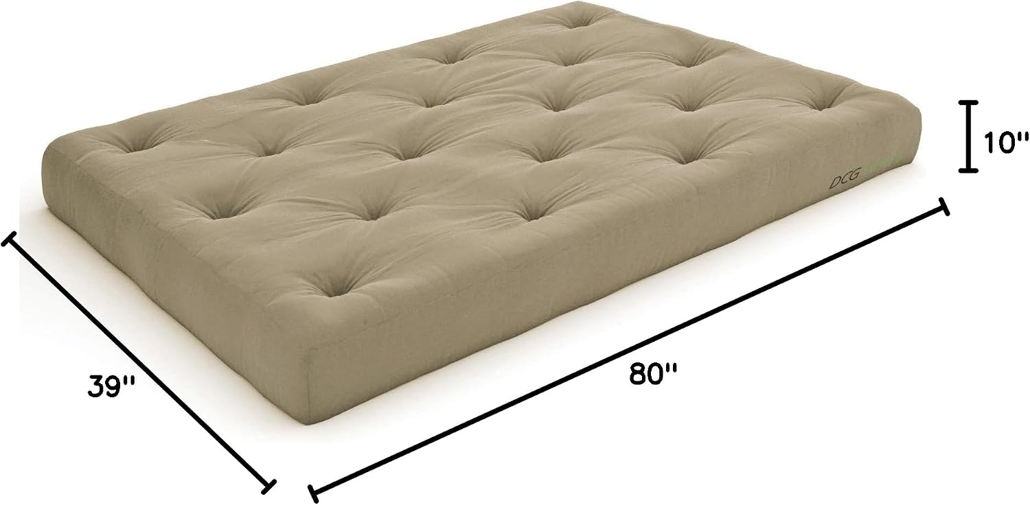 Nirvana Futons Plush, Comfortable 8-Inch Full Futon Mattress, Microfiber Fudge - Made in USA