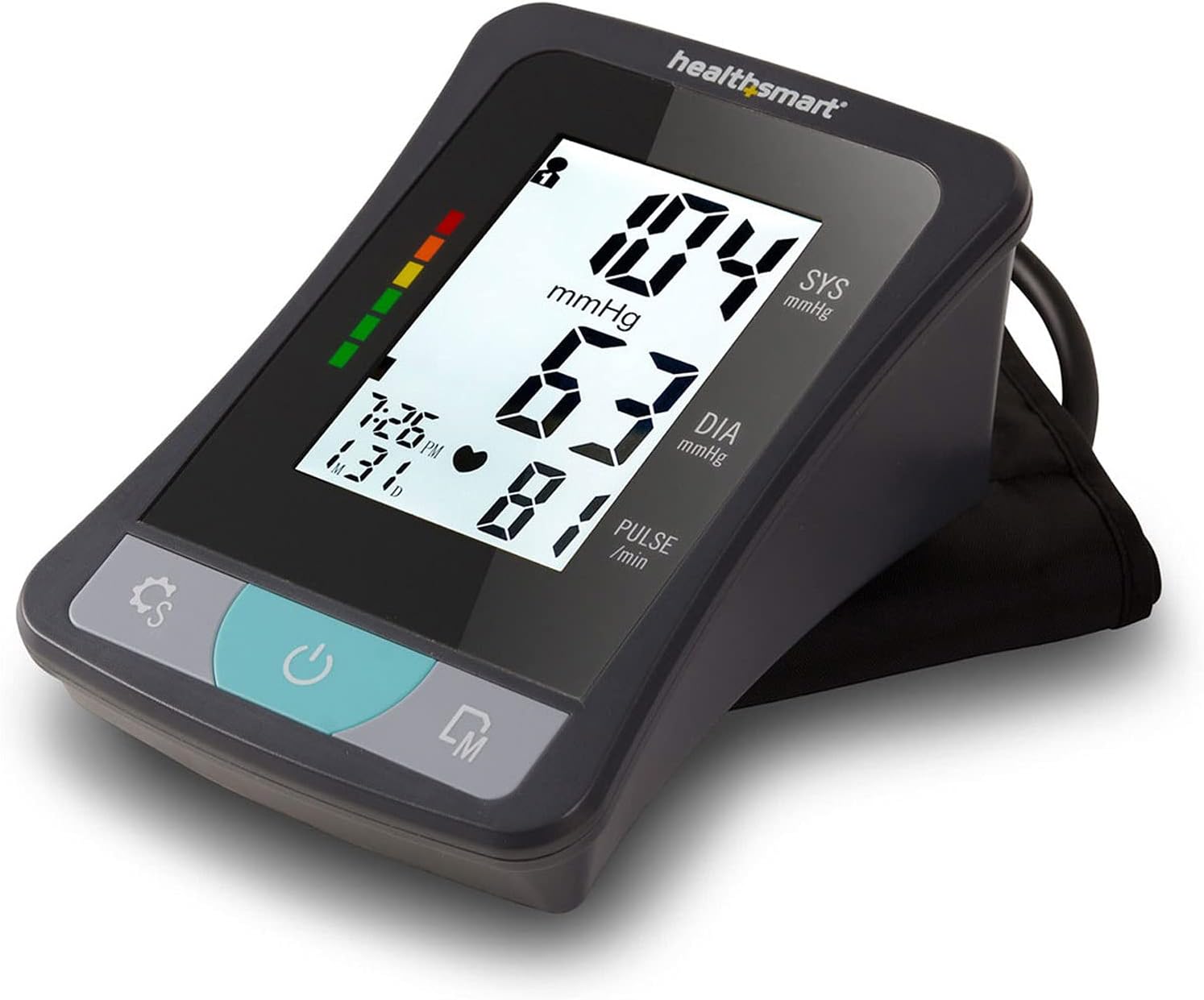 HealthSmart Digital Standard Wrist Blood Pressure Monitor with Automatic Adult Cuff That Displays Pulse Rate and Irregular Heartbeat Stores up to 60 Readings for 2 Users