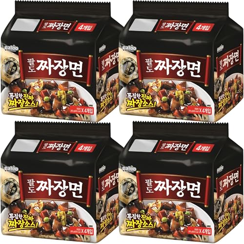 Paldo Fun & Yum Ilpoom Jjajangmen Chajang Noodle Traditional Brothless Chajang Ramen 7.05oz (Pack of 4)