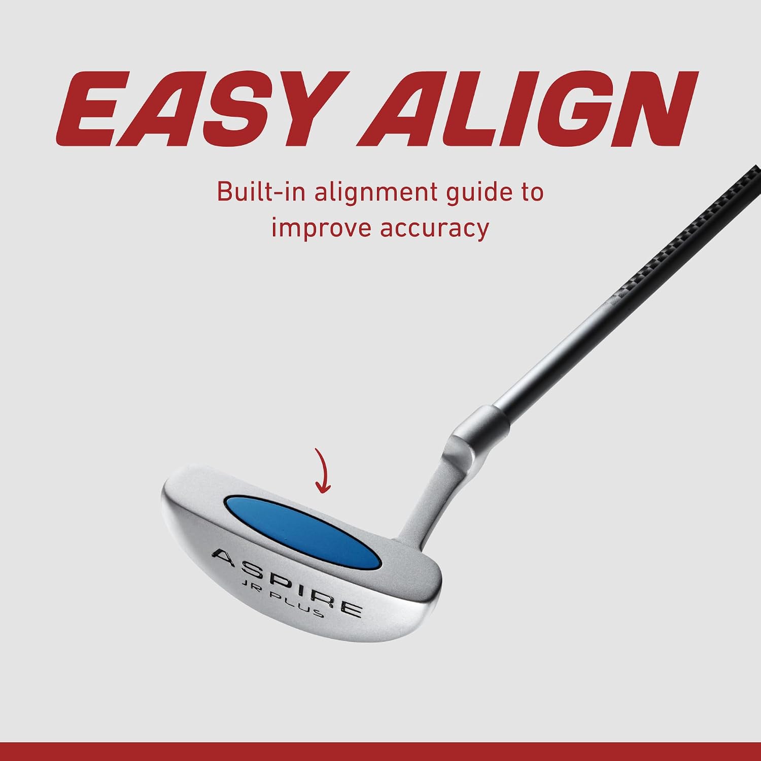 Aspire Junior Plus - Kids Complete Golf Club Set | Aircraft-Grade Aluminum, 15% Larger Clubhead, 7 Iron & Pitching Wedge, Progressive Flex Shafts, Rain Hood, 2 Headcovers